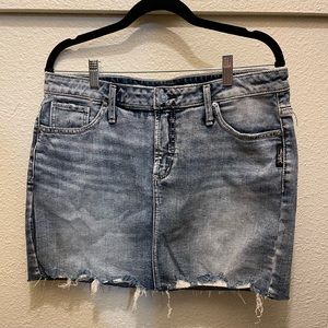 Women’s Silver Jeans Denim Mini Skirt